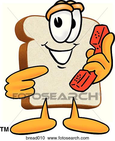 Bread With Phone View Large Illustration Clipart - Bread With Phone. Fotosearch