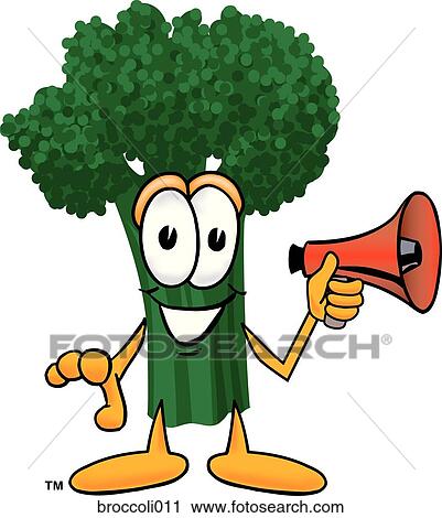 Broccoli With Megaphone View Large Illustration Clip Art - Broccoli With Megaphone. Fotosearch