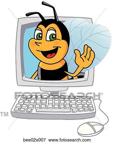Bumble Bee 2 In Computer Stock Illustration | bee02x007 | Fotosearch
