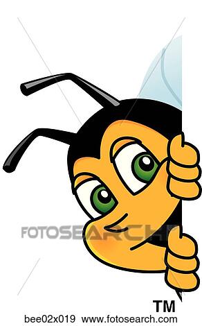 Stock Illustration - Bumble Bee 2 Peeking Sideways. Fotosearch