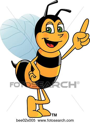 Stock Illustration - Bumble Bee 2 Pointing Up. Fotosearch