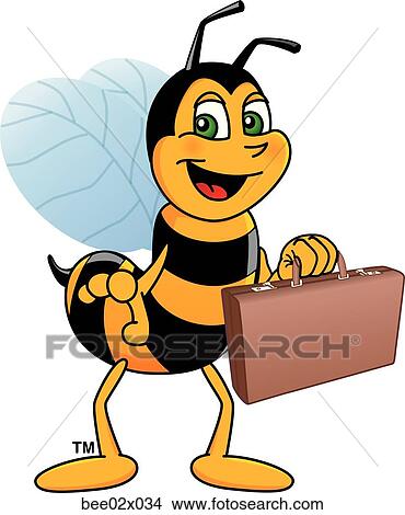 Stock Illustration - Bumble Bee 2 With Briefcase. Fotosearch