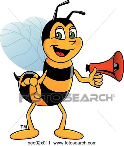 Clip Art - Bumble Bee 2 With Megaphone. Fotosearch