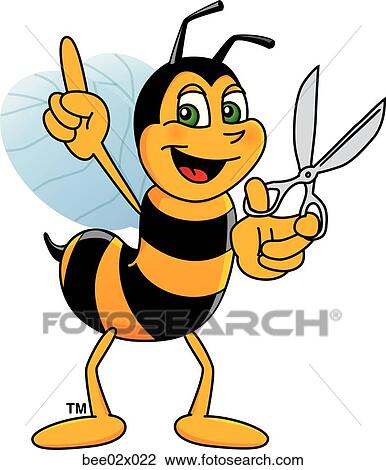 Drawing - Bumble Bee 2 With Scissors. Fotosearch