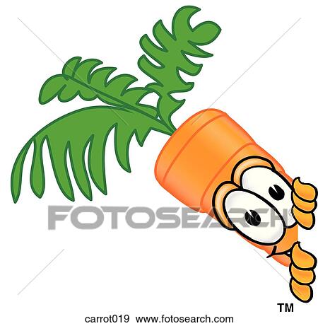 Stock Illustration - Carrot Peeking Sideways. Fotosearch