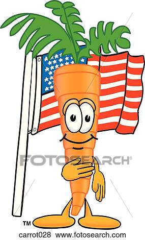 Stock Illustration - Carrot With Flag. Fotosearch