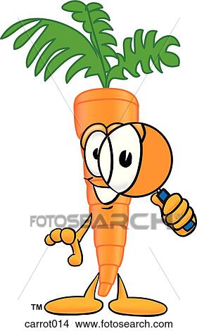 Carrot With Magnifying Glass View Large Illustration Stock Illustration - Carrot With Magnifying Glass. Fotosearch