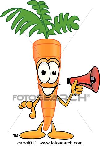 Carrot With Megaphone View Large Illustration Clip Art - Carrot With Megaphone. Fotosearch