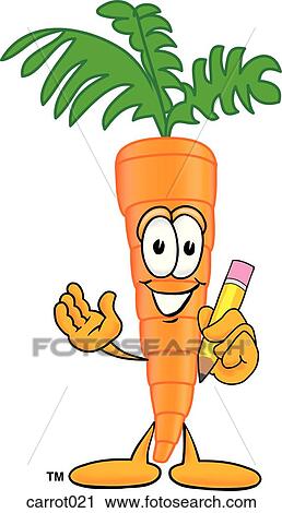 Clip Art - Carrot With Pencil. Fotosearch