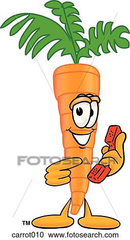 Clipart - Carrot With Phone. Fotosearch