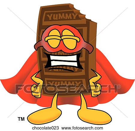 Chocolate Super Hero View Large Illustration Drawing - Chocolate Super Hero. Fotosearch