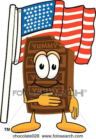 Stock Illustration - Chocolate With Flag. Fotosearch