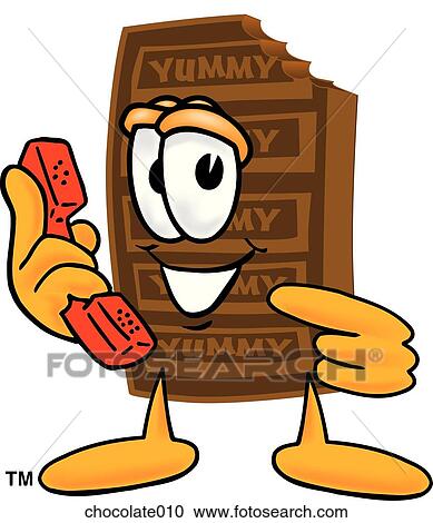 Chocolate With Phone View Large Illustration Clipart - Chocolate With Phone. Fotosearch