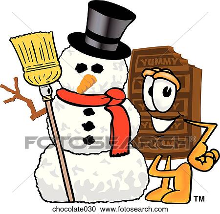 Chocolate With Snowman View Large Illustration Clipart - Chocolate With Snowman. Fotosearch