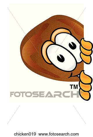 Stock Illustration - Chicken Peeking Sideways. Fotosearch