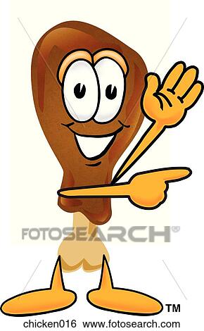 Stock Illustration - Chicken Pointing To Side. Fotosearch
