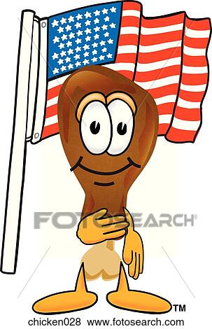Stock Illustration - Chicken With Flag. Fotosearch