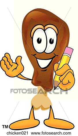 Clip Art - Chicken With Pencil. Fotosearch