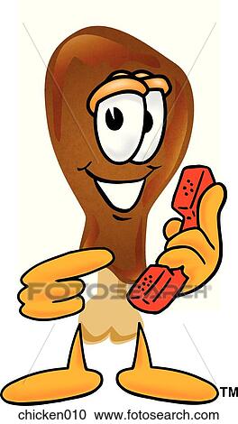 Chicken With Phone View Large Illustration Clipart - Chicken With Phone. Fotosearch