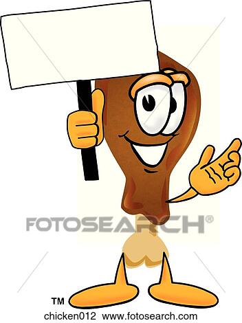 Chicken With Sign View Large Illustration Drawing - Chicken With Sign. Fotosearch