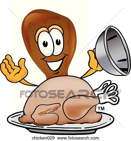 Stock Illustration - Chicken With Thanksgiving Turkey. Fotosearch