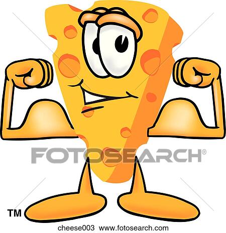 Drawing - Cheese Flexing Muscles. Fotosearch