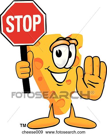 Cheese Holding A Stop Sign View Large Illustration Stock Illustration - Cheese Holding A Stop Sign. Fotosearch