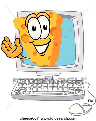Stock Illustration - Cheese In Computer. Fotosearch