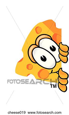 Stock Illustration - Cheese Peeking Sideways. Fotosearch