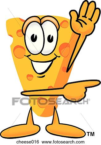 Stock Illustration - Cheese Pointing To Side. Fotosearch