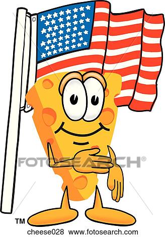 Stock Illustration - Cheese With Flag. Fotosearch