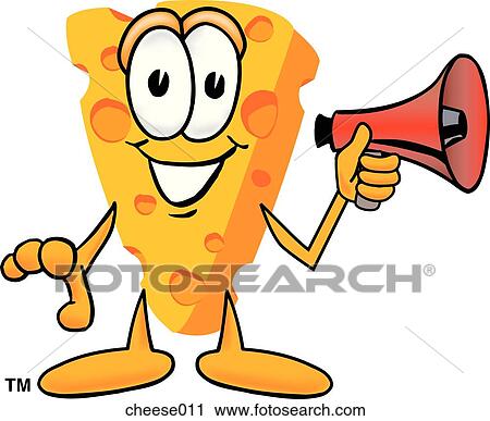 Cheese With Megaphone View Large Illustration Clip Art - Cheese With Megaphone. Fotosearch