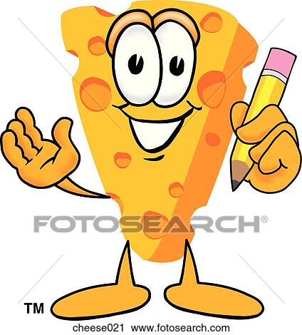 Cheese With Pencil View Large Illustration Clip Art - Cheese With Pencil. Fotosearch