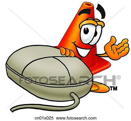 Construction Safety Cone And Mouse View Large Illustration Stock Illustration - Construction Safety Cone And Mouse. Fotosearch