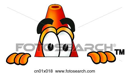 Construction Safety Cone Peeking Over View Large Illustration Stock Illustration - Construction Safety Cone Peeking Over. Fotosearch