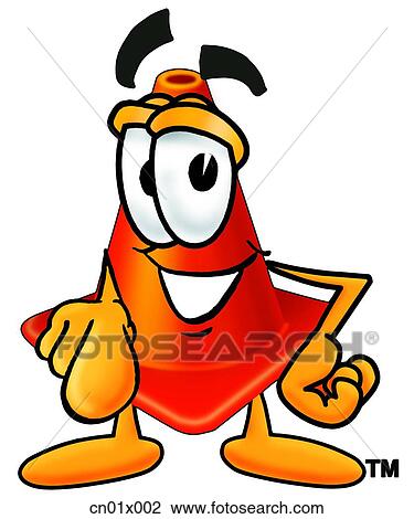Construction Safety Cone Pointing At You View Large Illustration Drawing - Construction Safety Cone Pointing At You. Fotosearch