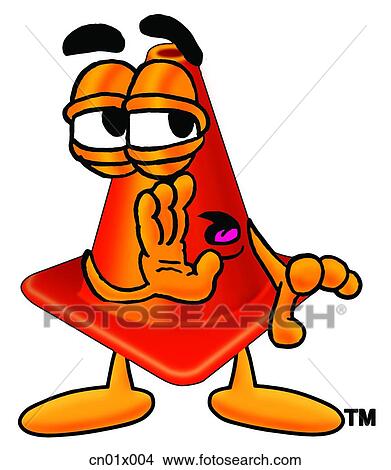 Stock Illustration - Construction Safety Cone Telling Secret. Fotosearch