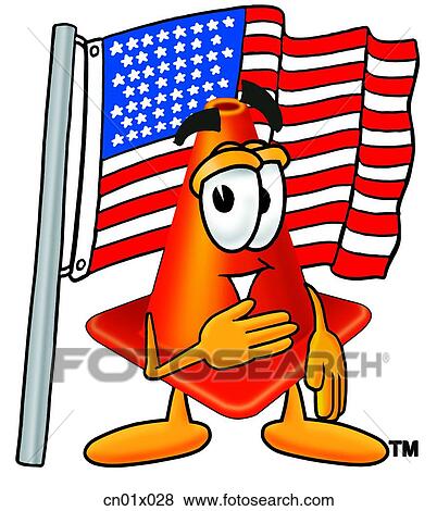 Construction Safety Cone With Flag View Large Illustration Stock Illustration - Construction Safety Cone With Flag. Fotosearch