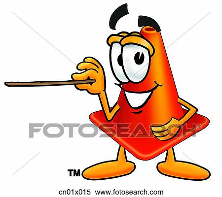 Stock Illustration - Construction Safety Cone With Pointer. Fotosearch