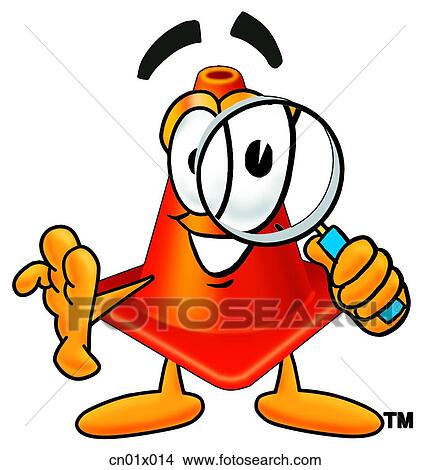 Construction Safety Cone With Magnifying Glass View Large Illustration Stock Illustration - Construction Safety Cone With Magnifying Glass. Fotosearch