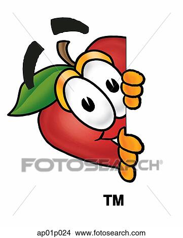 Food Group - Apple Peeking Sideways View Large Illustration Stock Illustration - Food Group - Apple Peeking Sideways. Fotosearch