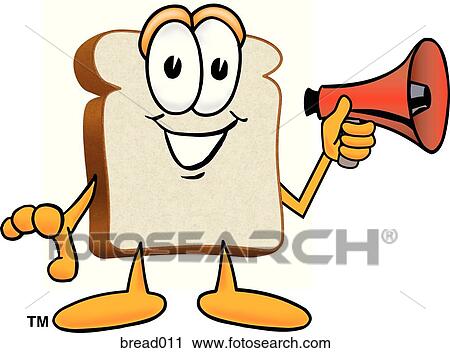Food Group - Bread With Megaphone View Large Illustration Clip Art - Food Group - Bread With Megaphone. Fotosearch