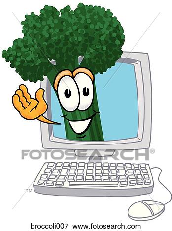 Stock Illustration - Food Group - Broccoli In Computer. Fotosearch