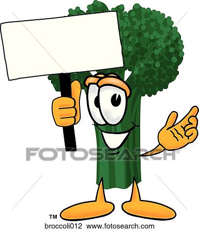 Drawing - Food Group - Broccoli With Sign. Fotosearch