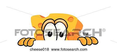 Food Group - Cheese Peeking Over View Large Illustration Stock Illustration - Food Group - Cheese Peeking Over. Fotosearch