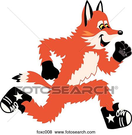 キツネ ロゴ マスコット 動くこと イラスト Foxc008 Fotosearch