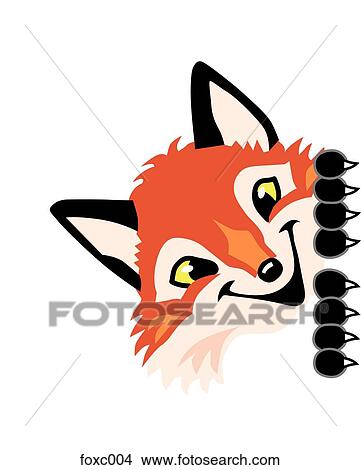 Fox Peeking Around Side View Large Illustration Stock Illustration - Fox Peeking Around Side. Fotosearch
