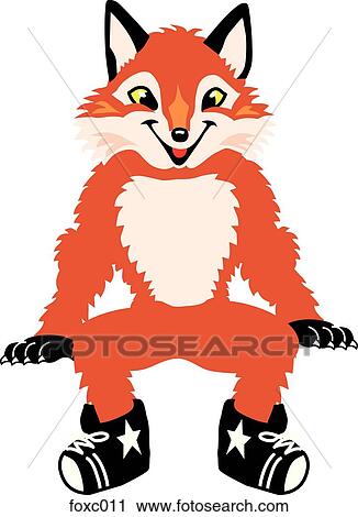 Fox Sitting View Large Illustration Clip Art - Fox Sitting. Fotosearch