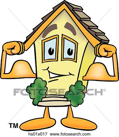 House Flexing Muscles View Large Illustration Stock Illustration - House Flexing Muscles. Fotosearch