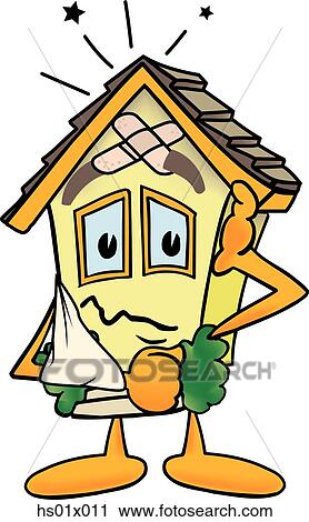 Clip Art - House Needing Repair. Fotosearch